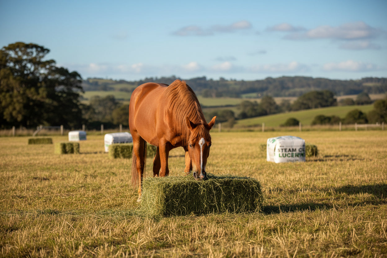 CHAFF LUCERNE (PLASTIC WRAPPED) WESTERN HAY