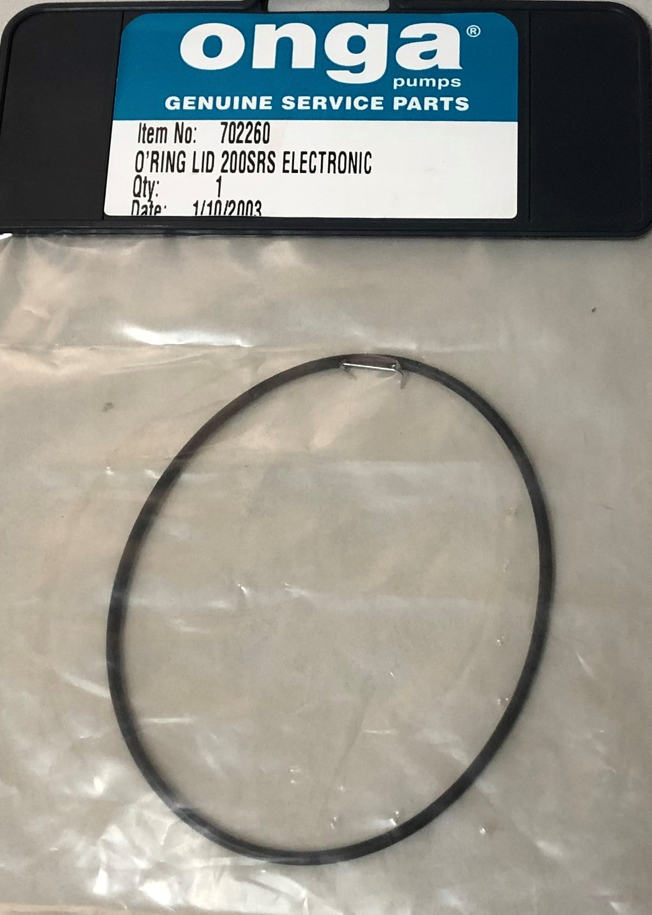 ONGA O RING LID 200SRS ELECTRONIC PART NO: 702260