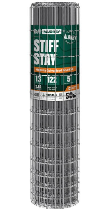 HORSE FENCE MURRAY STIFF STAY WHITES 13/122/5 50MTRS