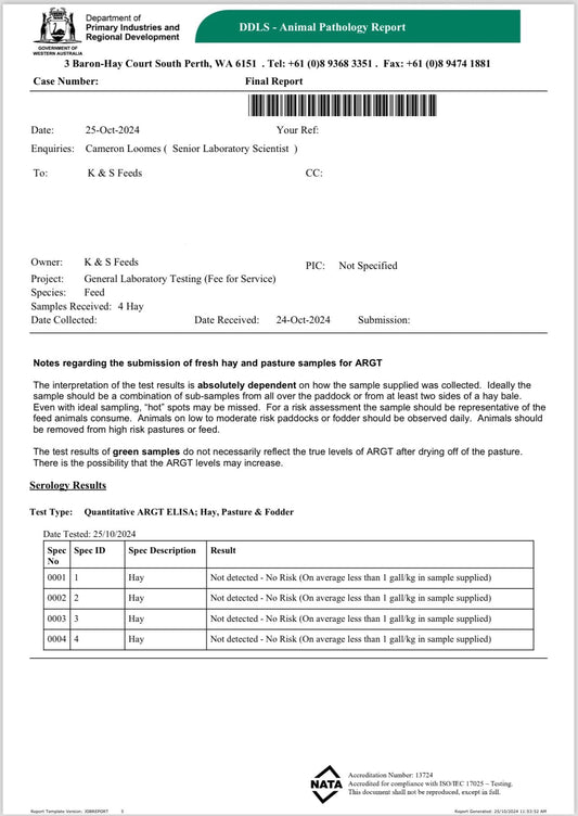 HAY OATEN ROLL 4' K&S