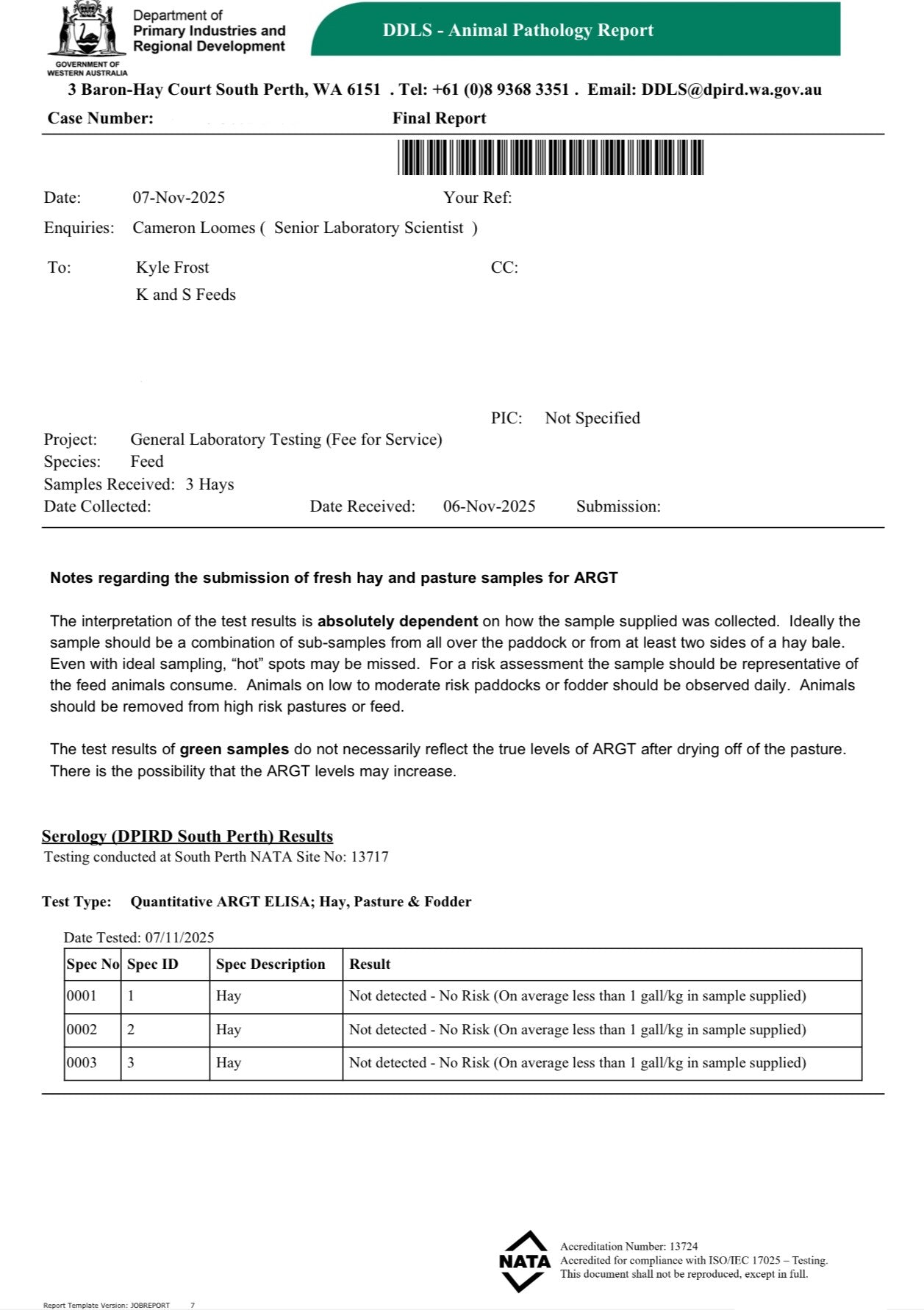 HAY OATEN ROLL 4' K&S