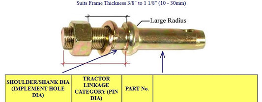 PIN IMPLEMENT CAT 2 THREAD 22X28.06MM PIN