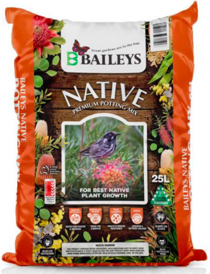 baileys premium potting mix POTTING MIX BAILEYS NATIVE 25LTR – Gidge Rural