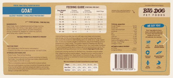 BIG DOG GOAT 3KG (12 PACK)