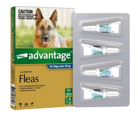 ADVANTAGE FOR DOGS 25KG PLUS 4PACK