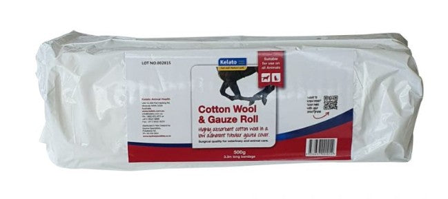 COTTON WOOL & GAUZE ROLL KELATO 500GM
