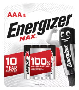 BATTERY ENERGIZER AAA 4 PACK
