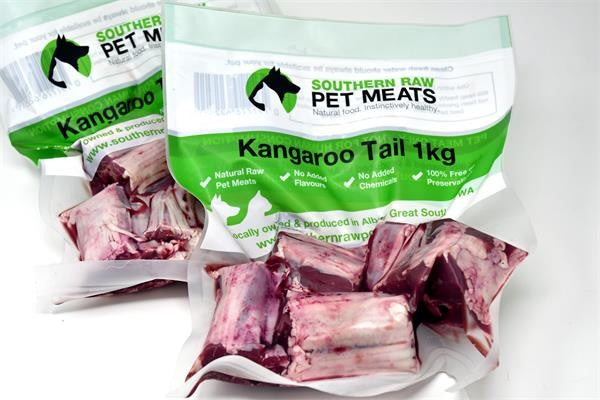 SOUTHERN RAW KANGAROO TAIL PORTIONS 1KG
