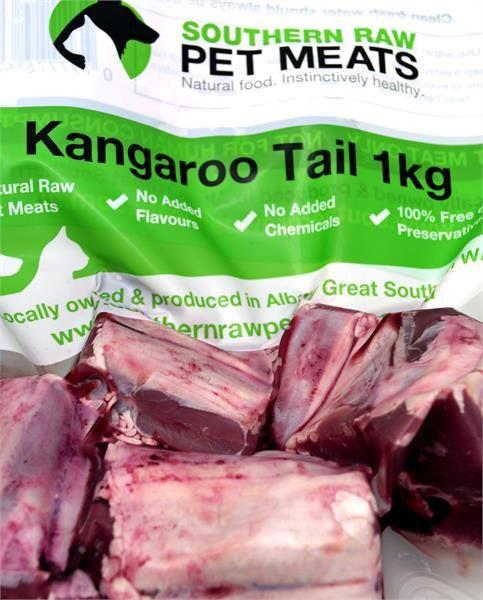 SOUTHERN RAW KANGAROO TAIL PORTIONS 1KG