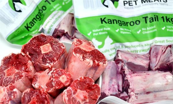 SOUTHERN RAW KANGAROO TAIL PORTIONS 1KG