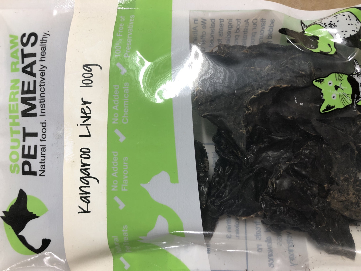 SOUTHERN RAW DRIED KANGAROO LIVER TREATS 100GRM