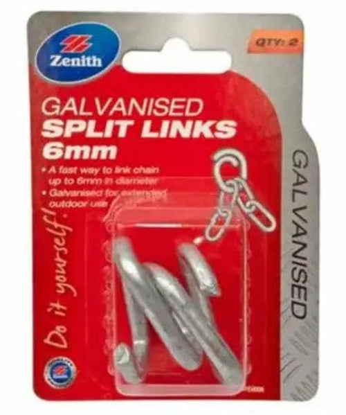 SPLIT LINKS GALVANISED 6MM - 2 PACK