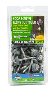 ROOF SCREWS FIXING TO TIMBER 12G X 50MM 50 PACK