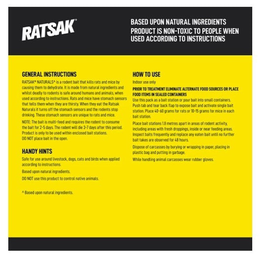RATSAK NATURALS REDENTICIDE BAIT PELLETS 224GRMS