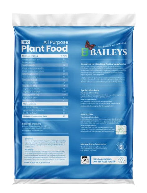 BAILEYS NPK PLANT FOOD ALL PURPOSE 20KG