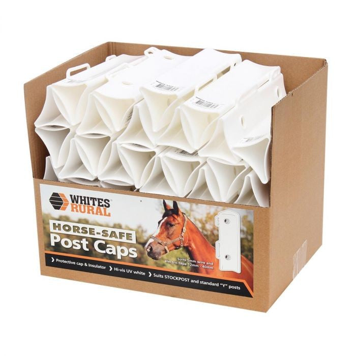 HORSE-SAFE POST CAPS WHITE EACH