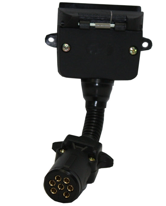 TRAILER ADAPTOR 7 PIN SMALL SOCKET 7 PIN FLAT PLUG