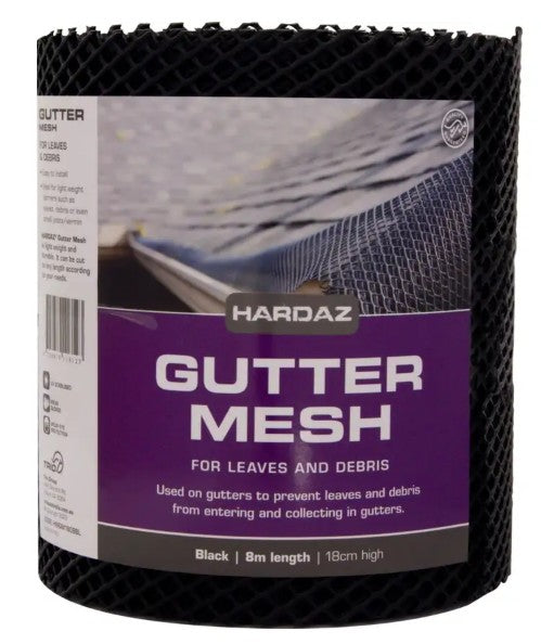 GUTTER MESH BLACK 180MM X 8M