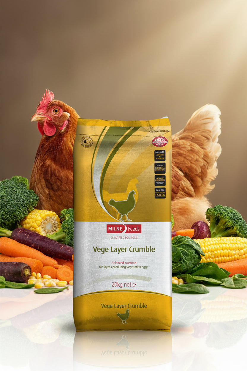 MILNE FEEDS VEGETARIAN LAYER CRUMBLES 20KG