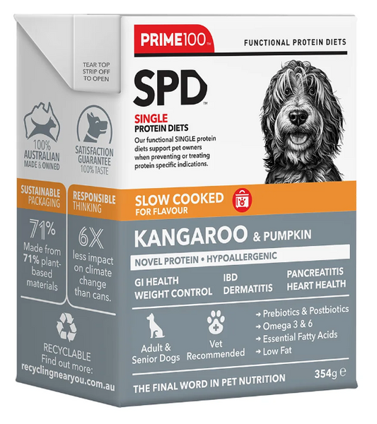 PRIME100 SPD SLOW COOKED KANGAROO & PUMKIN 354G