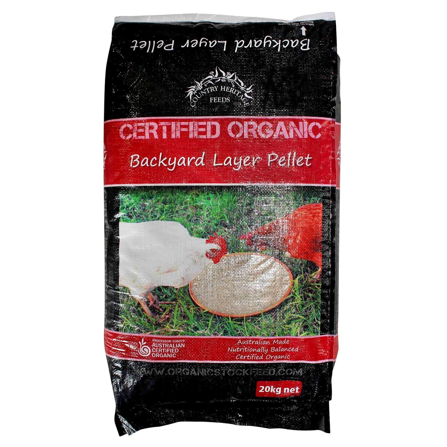 CHF ORGANIC BACKYARD LAYER PELLETS 20KG