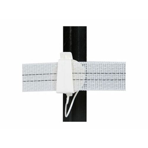 INSULATOR STEEL POST GALLAGHER 40MM TAPE WHITE