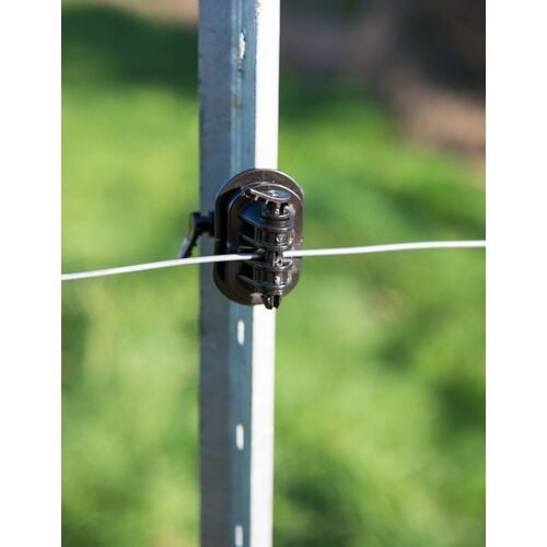 INSULATOR STEEL POST PINLOCK BLACK GALLAGHER