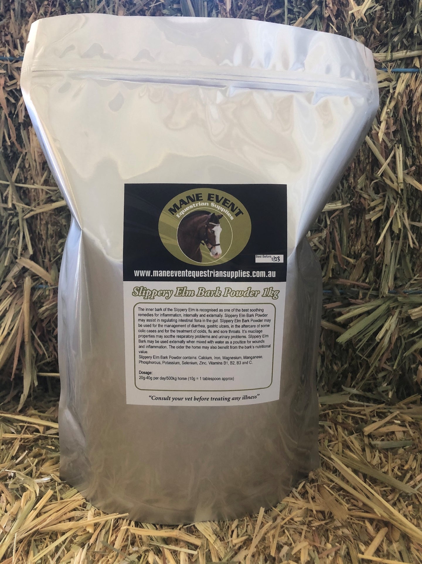MANE EVENT SLIPPERY ELM BARK POWDER 1KG