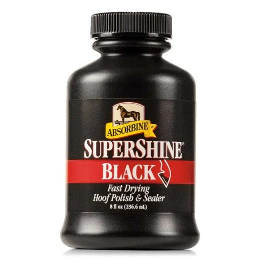 ABSORBINE SUPERSHINE HOOF POLISH & SEALER BLACK 236ML