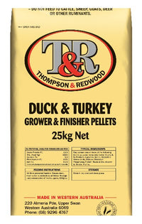 T&R DUCK AND TURKEY GROWER / FINISHER PELLETS 25KG
