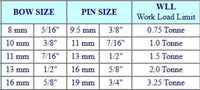D SHACKLE WEIGHT RATED BARE-CO [Size:8mm]