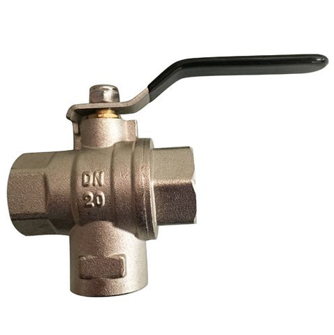 BALL VALVE BRASS 3 WAY T PORT [Size:1"]