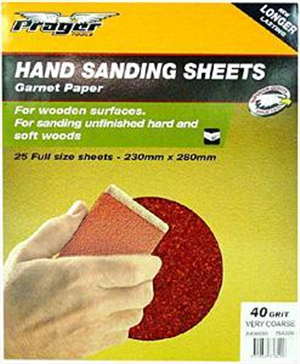 HAND SANDING SHEET 230 X 280MM 40GRIT (VERY COURSE) SINGLE SHEET