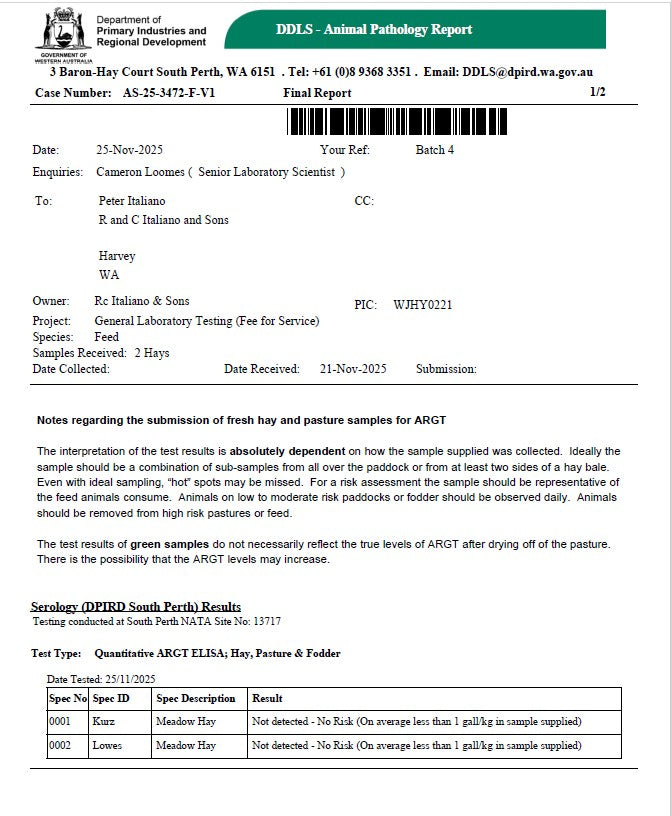 HAY MEADOW ROLL 4' GV