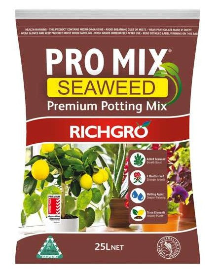 POTTING MIX PROMIX SEAWEED 25LTR