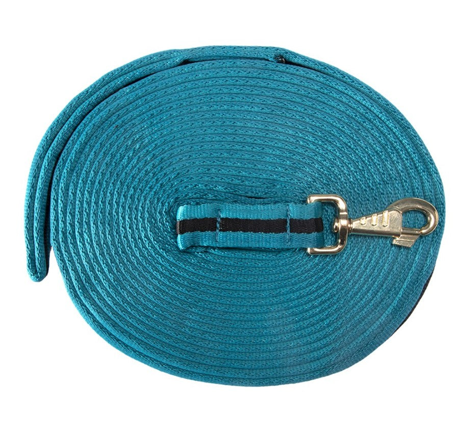 LUNGE LEAD SOFT TUBULAR SHOWMASTER 8MTRS [Clr:Turquoise / Black]