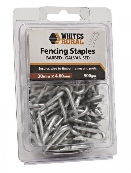STAPLES BARBED WHITES 500GM [Size:30mm x 4mm]