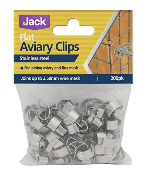 CLIPS AVIARY FLAT STAINLESS STEEL 200PK