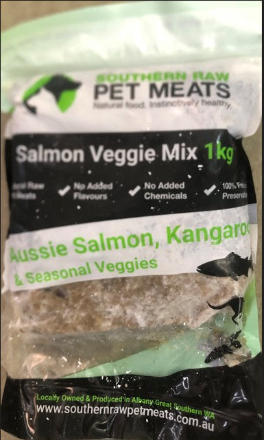 SOUTHERN RAW KANGAROO, SALMON & VEGE MIX 1KG