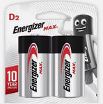 BATTERY ENERGIZER D 2 PACK