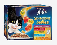 FELIX CAT FOOD SENSATIONS JELLIES 12 PACK [Flvr:Favourites Menu]