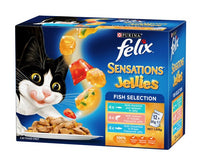 FELIX CAT FOOD SENSATIONS JELLIES 12 PACK [Flvr:Fish Selection]