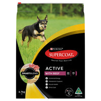 SUPERCOAT SMARTBLEND ADULT ACTIVE DOG FOOD WITH BEEF 18KG
