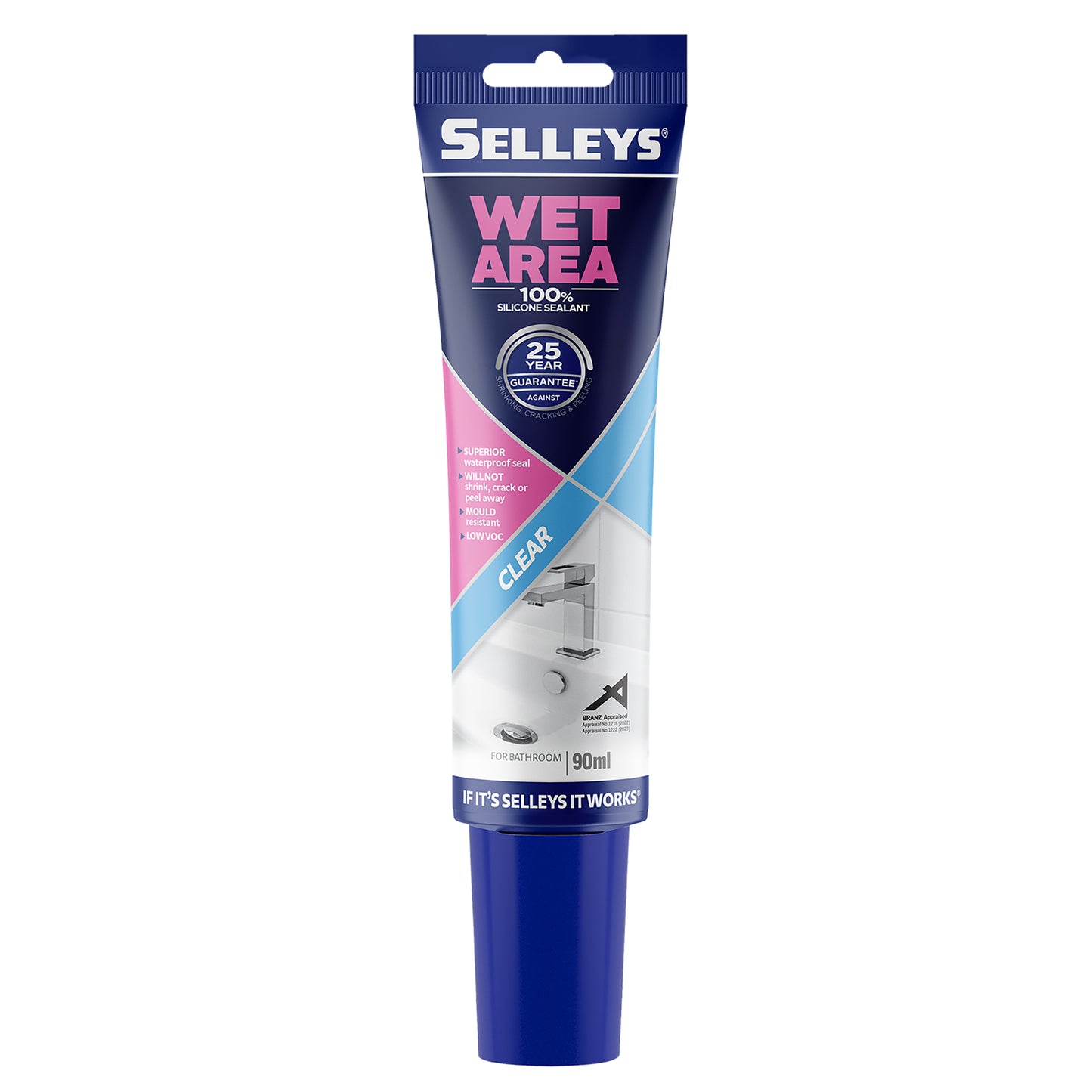 SILICONE SEALANT SELLEYS WET AREA [Size:90ml Clr:Clear]