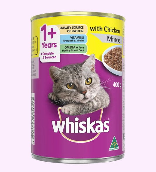 WHISKAS CHICKEN MINCE 400GM