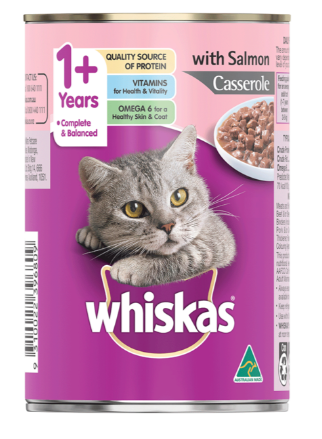 WHISKAS SALMON CASSEROLE 400GM