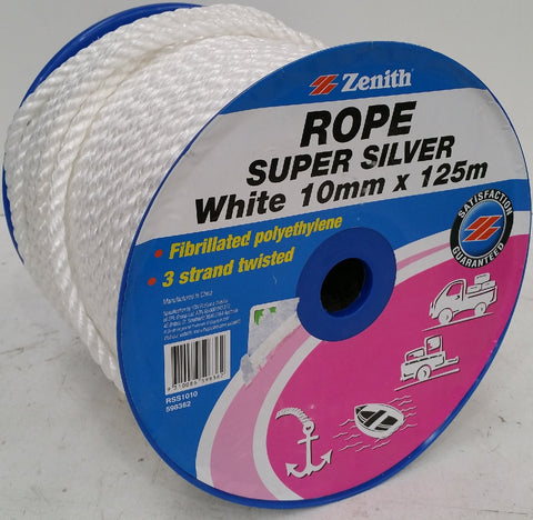 ROPE SUPER SILVER WHITE PER METER [Size:10mm]