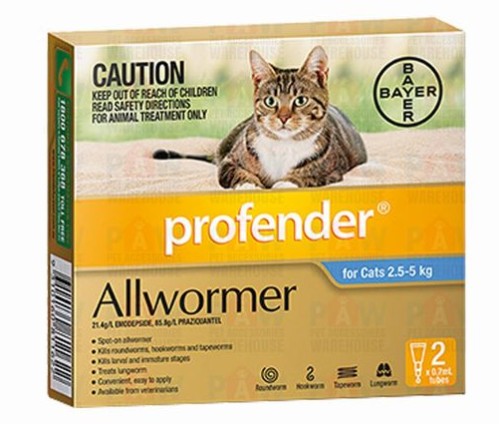 PROFENDER ALLWORMER FOR CATS [Size:2.5 - 5kg]