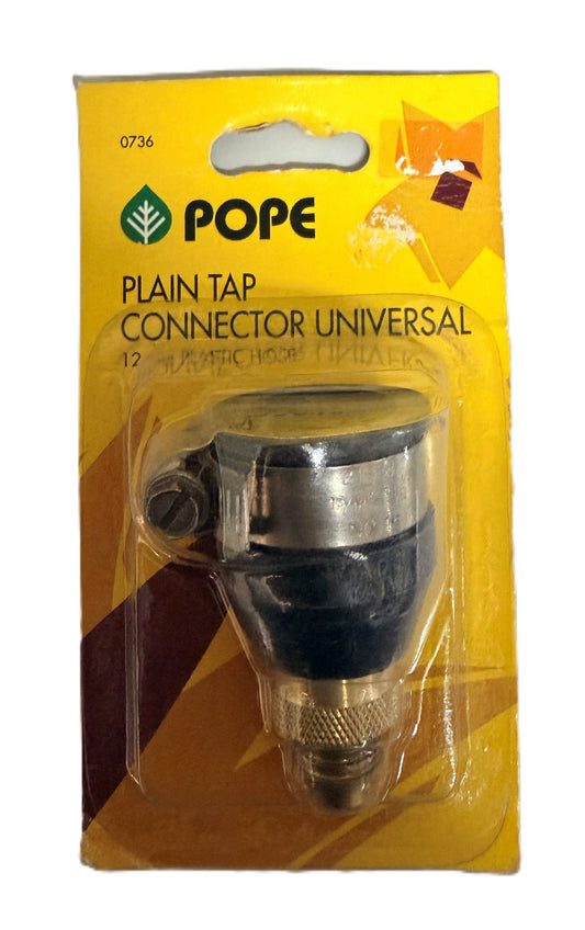 PLAIN TAP CONNECTOR UNIVERSAL POPE 12MM PLASTIC HOSE