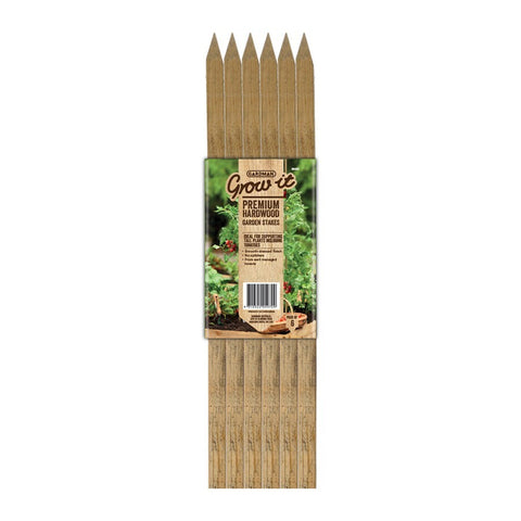 GARDEN STAKES PREMIUM HARDWOOD GARDMAN PKT6 [Size:12 x 12 x 900mm]